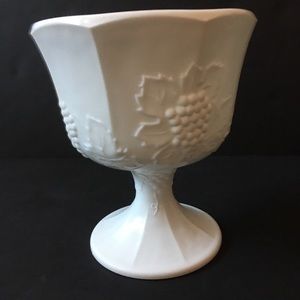 White Milk Glass Colony Harvest Goblet Footed